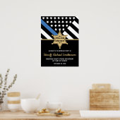 Police Sheriff Retirement Thin Blue Line Willkomme Poster (Küche)