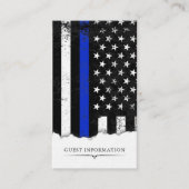 Police Style American Flag Party|Event Mini Info Begleitkarte (Vorderseite)