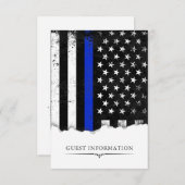Police Style American Flag Party|Event Small Begleitkarte (Vorne/Hinten)