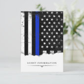 Police Style American Flag Party|Event Small Begleitkarte (Stehend Vorderseite)