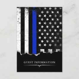 Police Style American Flag Party|Event Small Black Begleitkarte