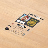 Police Themed Policeman Cop Badge Photo Birthday Acryleinladungen (Ablage )