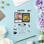 Police Themed Policeman Cop Badge Photo Birthday Acryleinladungen (In Situ (Hochzeit))