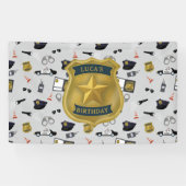 Police Themed Policeman Cop Birthday Banner (Horizontal)