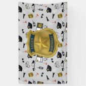 Police Themed Policeman Cop Birthday Banner (Vertikal)