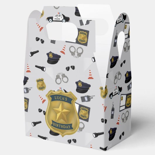 Police Themed Policeman Cop Birthday Geschenkschachtel (Geöffnet)