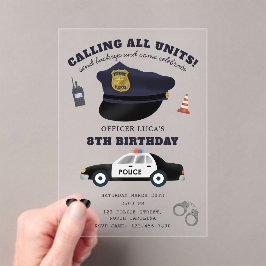 Police Themed Policeman Cop Birthday Party Acryleinladungen
