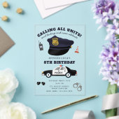 Police Themed Policeman Cop Birthday Party Acryleinladungen (In Situ (Hochzeit))