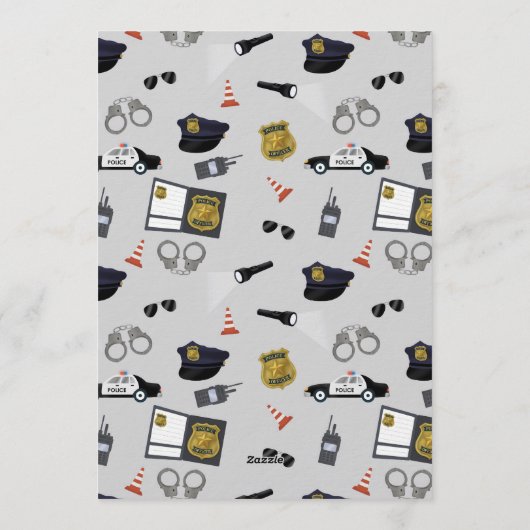 Police Themed Policeman Cop Birthday Party Einladung (Rückseite)