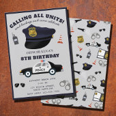Police Themed Policeman Cop Birthday Party Einladung