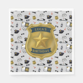 Police Themed Policeman Cop Birthday Serviette