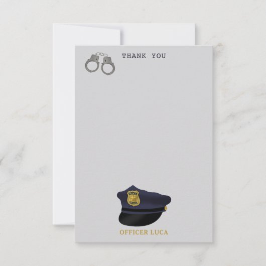 Police Themed Policeman Cop Boy Kids Dankeskarte (Vorderseite)