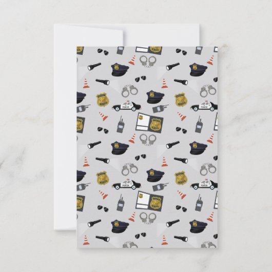 Police Themed Policeman Cop Boy Kids Dankeskarte (Rückseite)