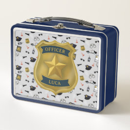 Police Themed Policeman Cop Officer Name Metall Brotdose