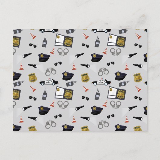 Police Themed Policeman Cop Pattern Feiertagspostkarte (Vorderseite)