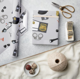 Police Themed Policeman Cop Pattern Geschenkpapier