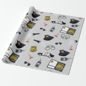 Police Themed Policeman Cop Pattern Geschenkpapier (Ungerollt)