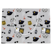 Police Themed Policeman Cop Pattern Große Geschenktüte (Vorderseite)