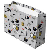 Police Themed Policeman Cop Pattern Große Geschenktüte (Rückseite Schrägansicht)