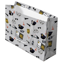 Police Themed Policeman Cop Pattern Große Geschenktüte