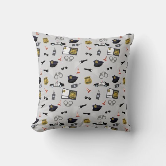 Police Themed Policeman Cop Pattern Kissen (Vorderseite)
