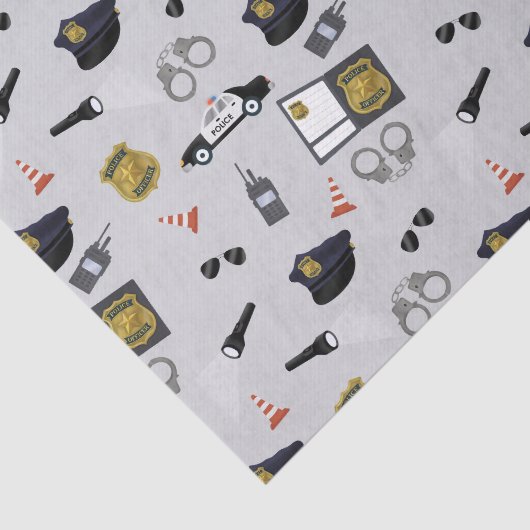 Police Themed Policeman Cop Pattern Seidenpapier (Ausschnitt)