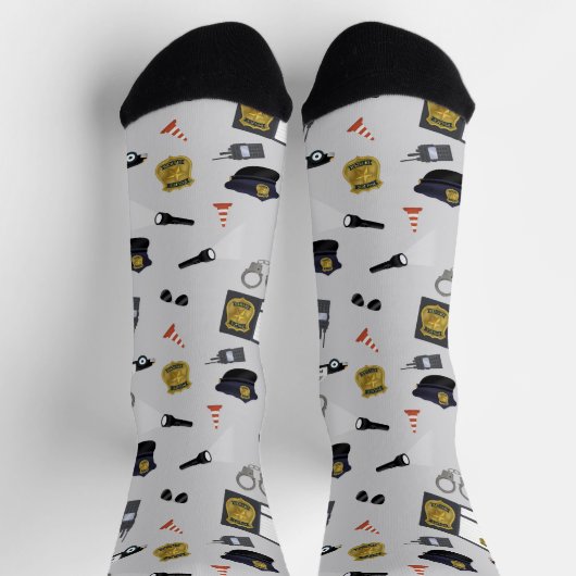 Police Themed Policeman Cop Pattern Socken (Oben)