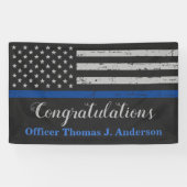 Police Thin Blue Line Abschluss Banner (Horizontal)