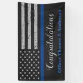 Police Thin Blue Line Abschluss Banner (Vertikal)