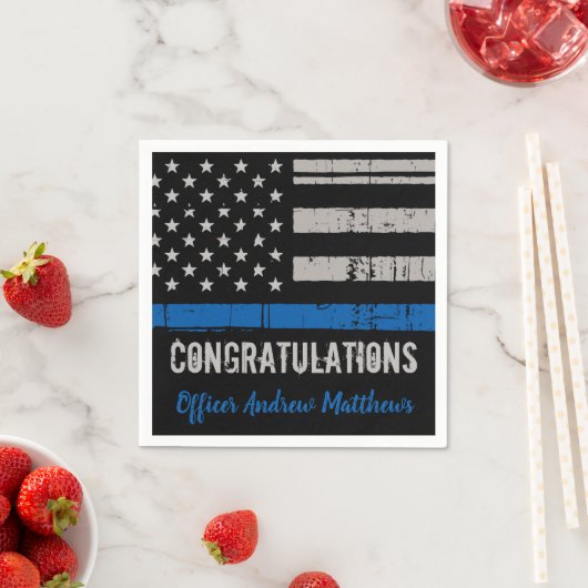 Police Thin Blue Line Abschluss Serviette (Beispiel)