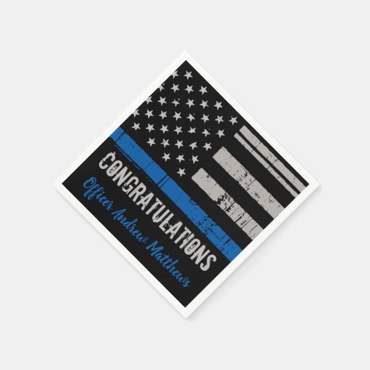 Police Thin Blue Line Abschluss Serviette (Ecke)