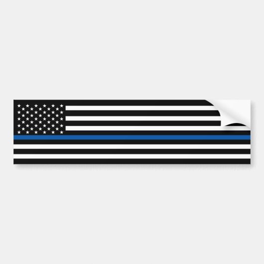 Police Thin Blue Line American Flag Autoaufkleber (Vorne)