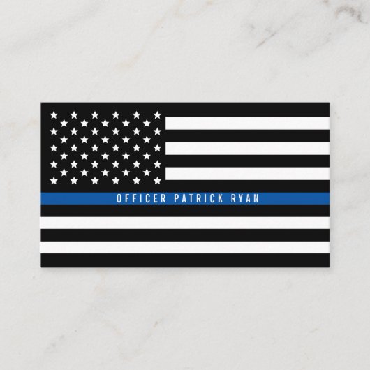 Police Thin Blue Line American Flag Beruflich Visitenkarte (Vorderseite)