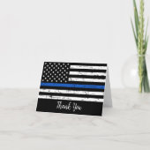 Police Thin Blue Line American Flag Dankeskarte (Vorderseite)