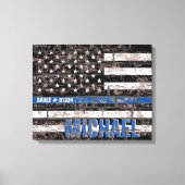 Police Thin Blue Line American Flag erschüttert Leinwanddruck (Vorderseite)