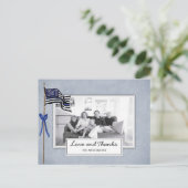 Police Thin Blue Line American Flag Foto Danke Postkarte (Stehend Vorderseite)