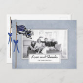 Police Thin Blue Line American Flag Foto Danke Postkarte (Vorne/Hinten)