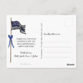 Police Thin Blue Line American Flag Foto Danke Postkarte (Rückseite)