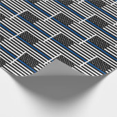 Police Thin Blue Line American Flag Geschenkpapier (Ecke)