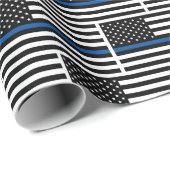 Police Thin Blue Line American Flag Geschenkpapier (Rolleneckpunkt)