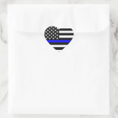 Police Thin Blue Line American Flag Herz-Aufkleber (Tasche)