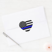 Police Thin Blue Line American Flag Herz-Aufkleber (Umschlag)