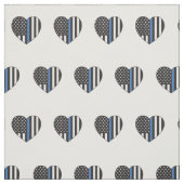 Police Thin Blue Line American Flag Herzmuster Stoff (Muster)