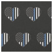 Police Thin Blue Line American Flag Herzmuster Stoff (Nahaufnahme)