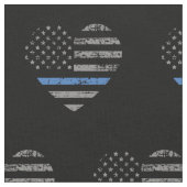 Police Thin Blue Line American Flag Herzmuster Stoff (Nahaufnahme)