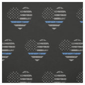 Police Thin Blue Line American Flag Herzmuster Stoff (Muster)