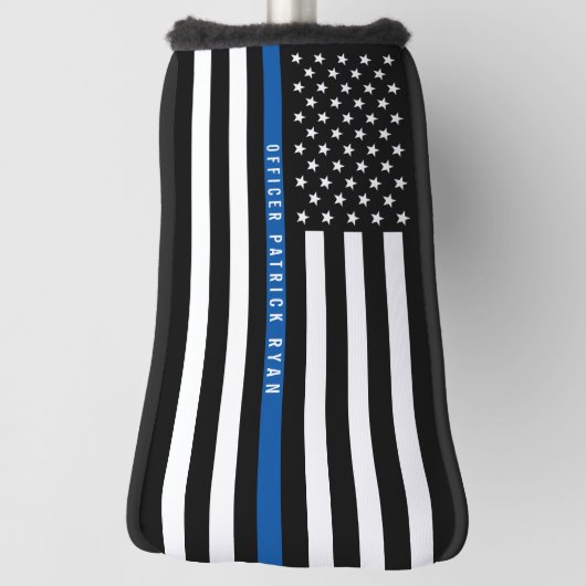 Police Thin Blue Line American Flag Mit Monogramm Golf Headcover (Rotieren 90)