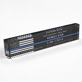 Police Thin Blue Line American Flag Mit Monogramm Namensplakette