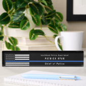 Police Thin Blue Line American Flag Mit Monogramm Namensplakette