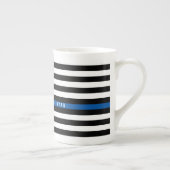 Police Thin Blue Line American Flag Mit Monogramm Porzellantasse (Rechts)